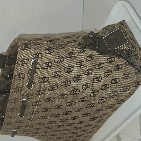 Vintage Y2K Dooney & Burker Brown Monogram Satchel Bag - Picture 5 of 9
